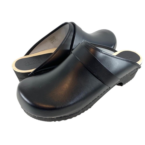 Sanita Mens Size 47 Black Slip On Open Back Danish Clogs Shoes 13 US with Strap main image 10